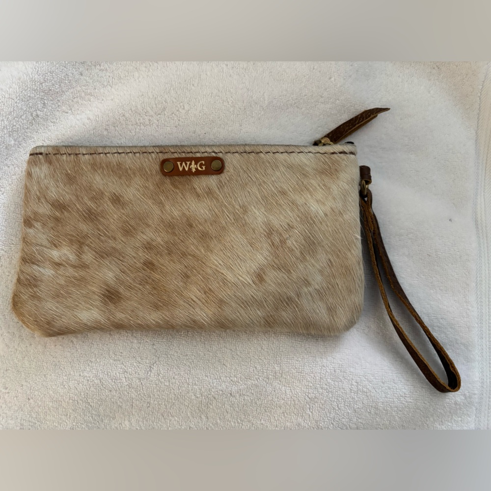 Wild Goose Tan Cowhide Wristlet